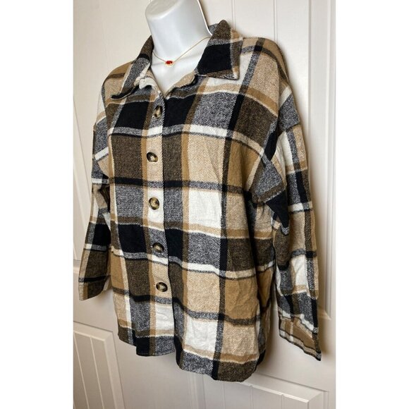 Miss Sparkling Jacket Shacklet Plaid Button-Up Jacket, S - Picture 2 of 8
